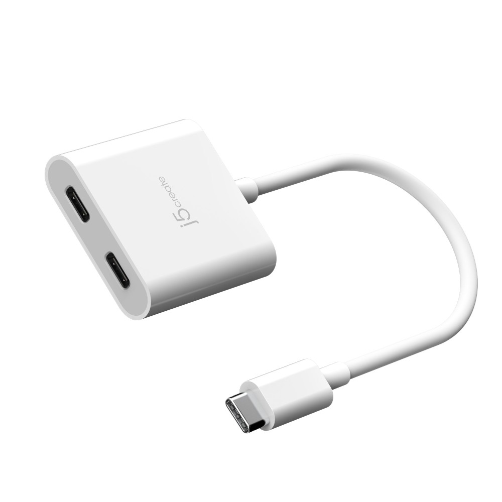  USB-C male  2 x USB-C female j5create JCA164 - DisplayPort Alt Mode, Power Delivery - 