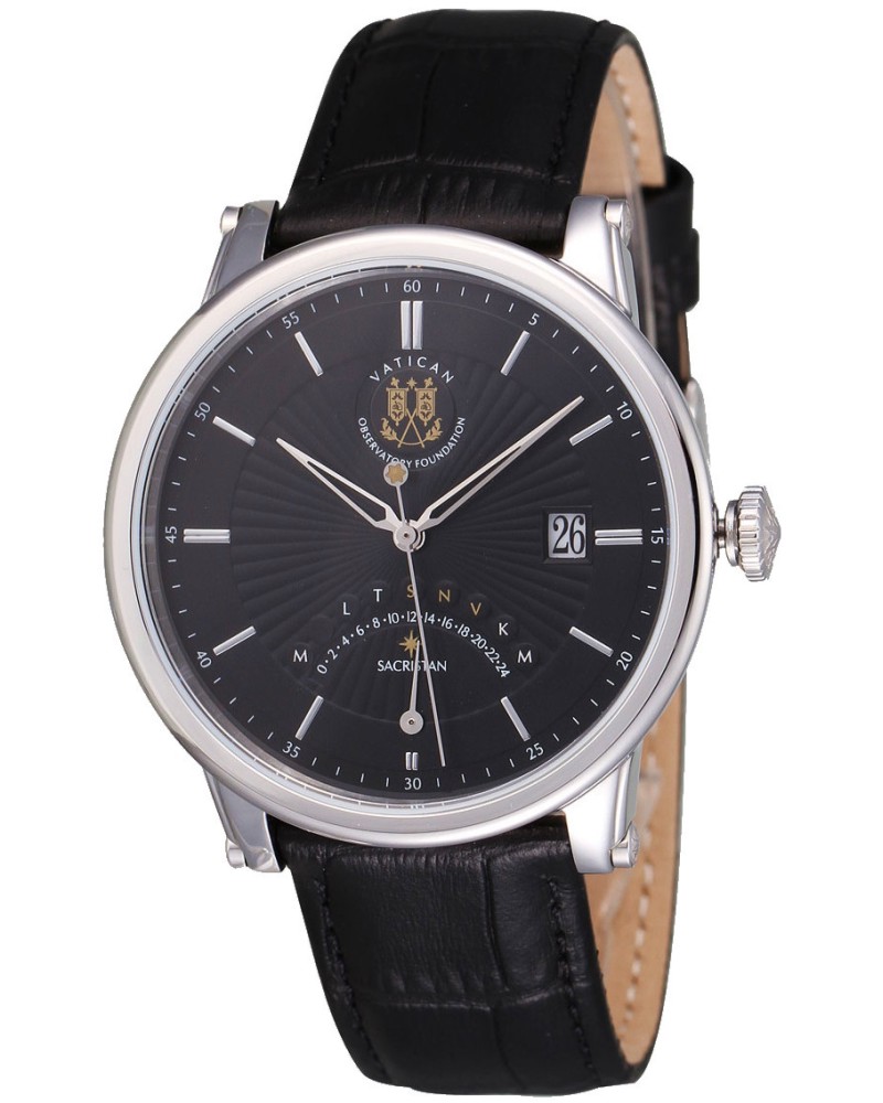 Часовник KronSegler - Sacristan S700 Steel Black - От серията "Sacristan" - 