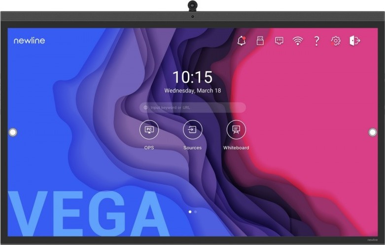 Интерактивен дисплей 65" 4K Newline Vega TT-6522Z Интерактивен дисплей 65" 4K Newline Vega TT-6522Z - 149.7 / 92 / 8.4 cm, с камера -