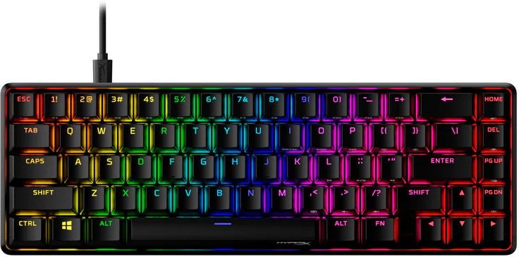 Механична гейминг клавиатура HyperX Alloy Origins Механична гейминг клавиатура HyperX Alloy Origins - 65%, USB кабел с дължина 1.8 m, RGB подсветка -