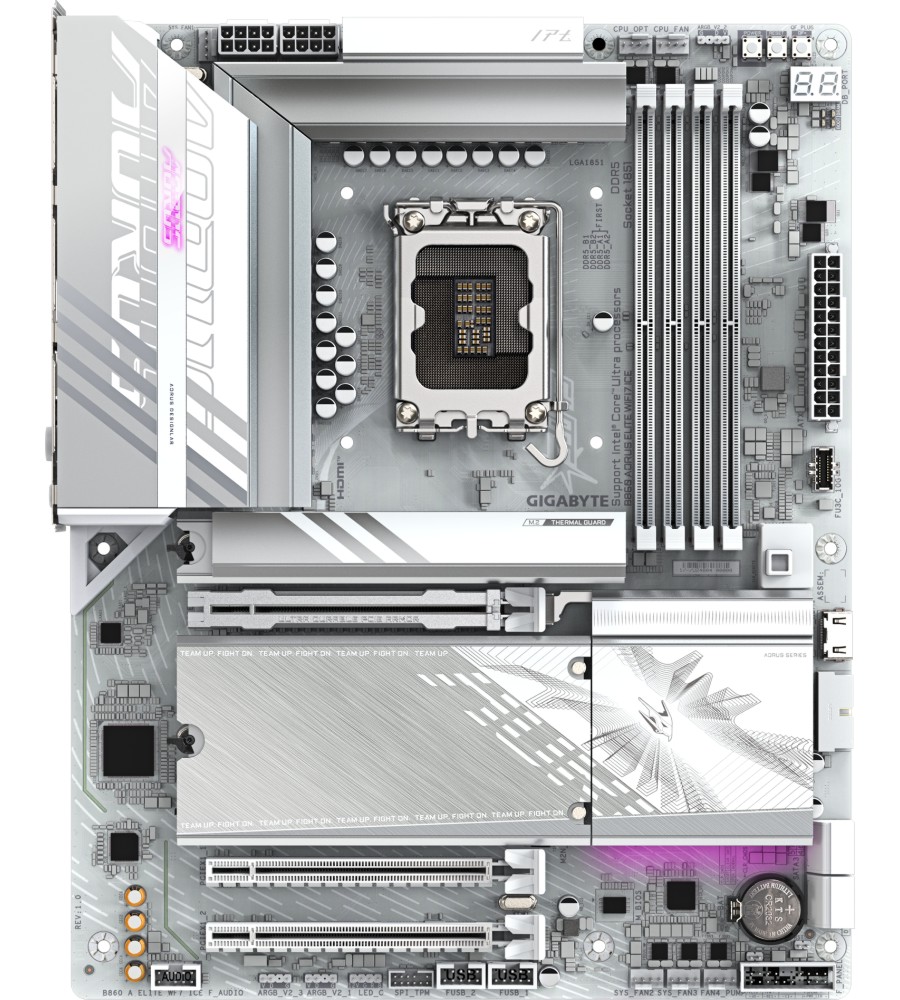 ����� ������ Gigabyte B860 Aorus Elite WIFI 7 ICE - LGA 1851, Intel B860, DDR5, ATX  - 