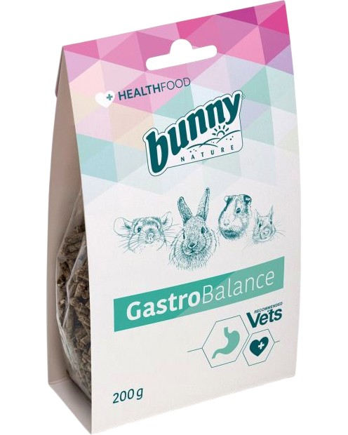 Храна за мини зайчета и гризачи за баланс на стомашно-чревния тракт bunny Nature GastroBalance Храна за мини зайчета и гризачи за баланс на стомашно-чревния тракт bunny Nature GastroBalance - 200 g, от серията HealthFood - храна