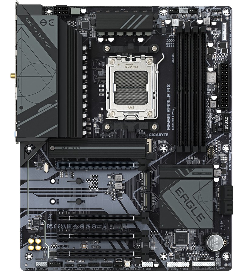 Дънна платка Gigabyte B650 Eagle AX Дънна платка Gigabyte B650 Eagle AX - AMD AM5, AMD B650, DDR5, ATX -