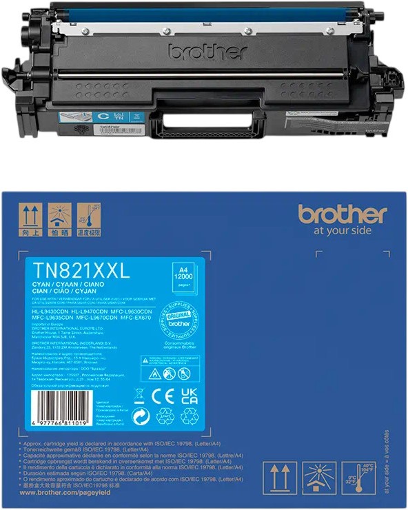 Тонер касета Brother TN-821XXLC Cyan Тонер касета Brother TN-821XXLC Cyan - 12000 страници -