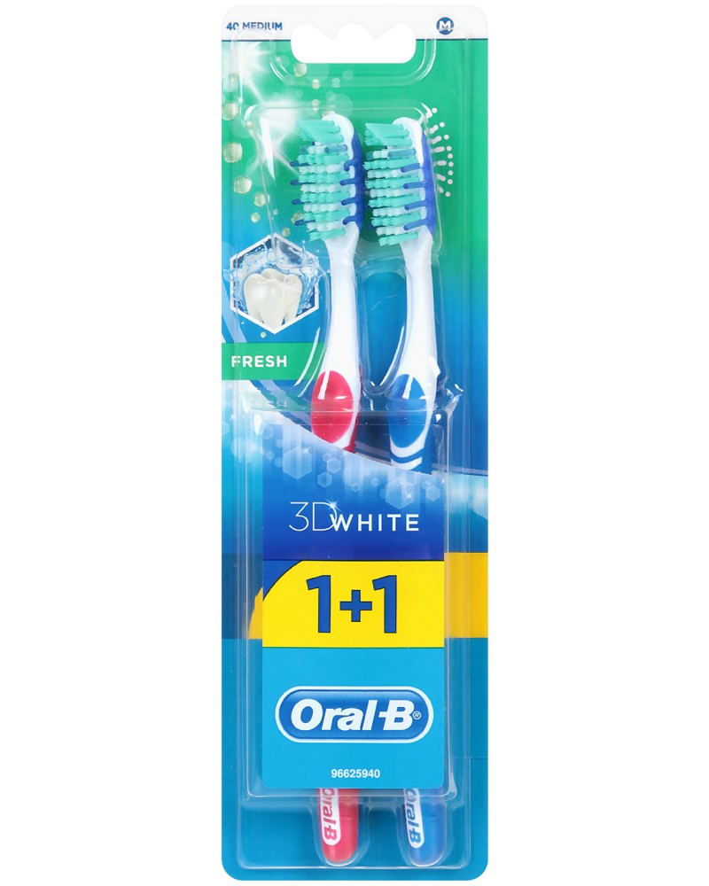 Oral-B 3D White Fresh - Medium -     1 + 1  - 
