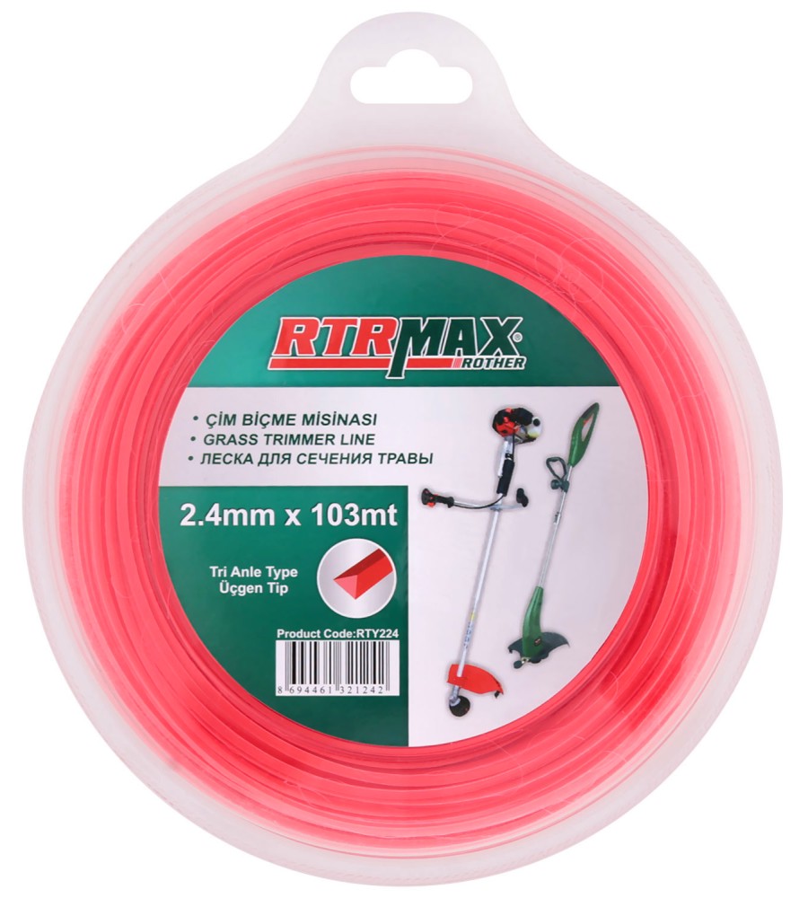 Корда за тример ∅ 2.4 mm x 103 m RTRMAX Корда за тример ∅ 2.4 mm x 103 m RTRMAX - С триъгълен профил -