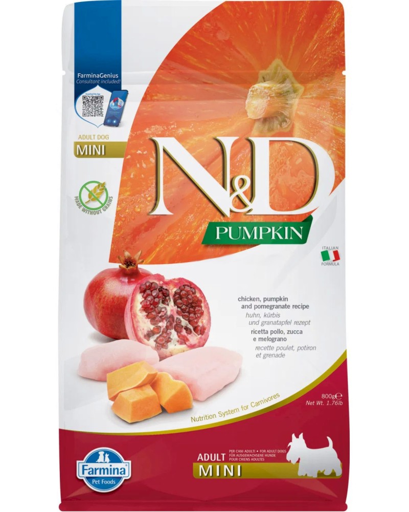     N&D Adult Mini - 0.8 ÷ 7 kg,  ,   ,   Pumpkin,   ,   1  - 