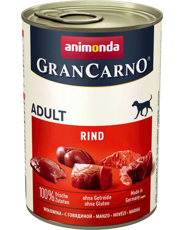 Консерва за кучета GranCarno Adult Консерва за кучета GranCarno Adult - 400 и 800 g, с говеждо, от 1 до 6 години - храна