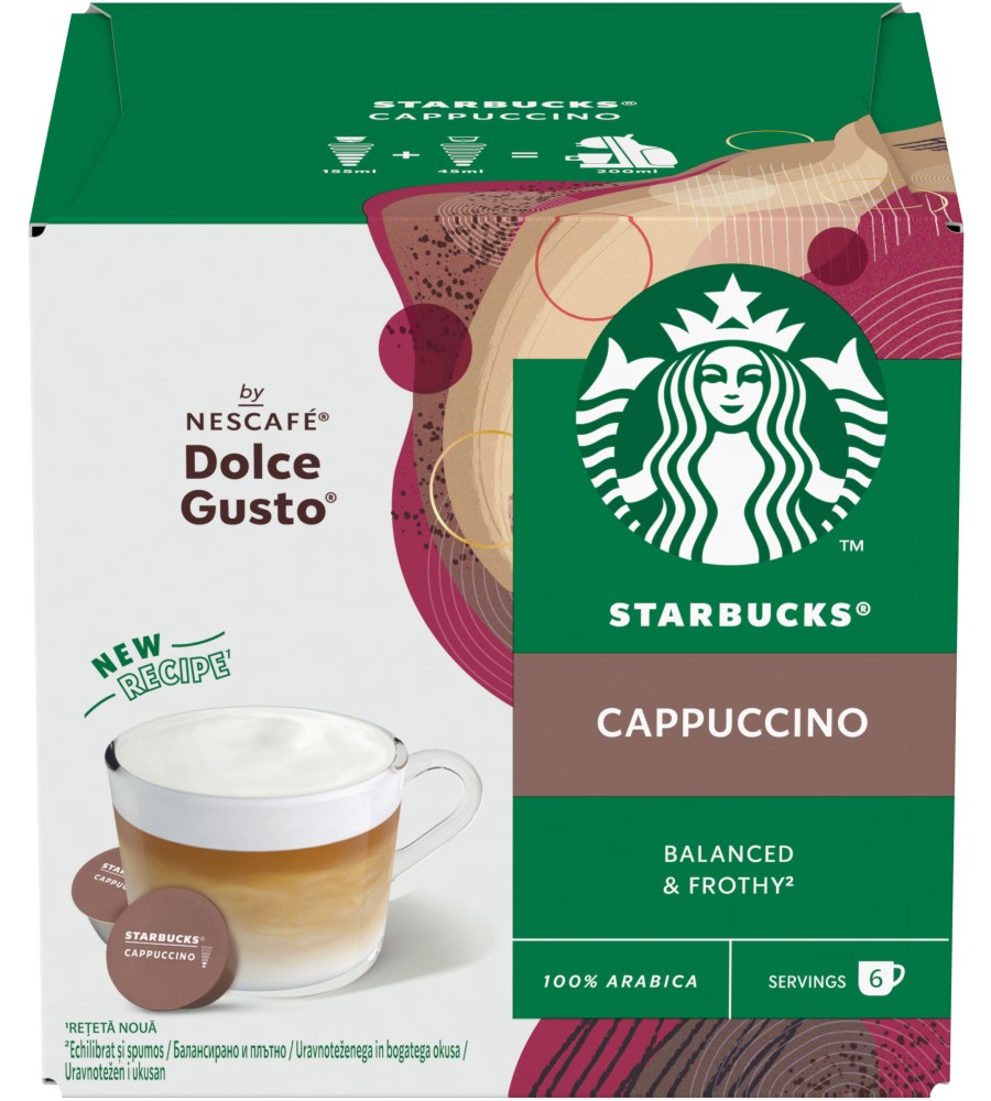   STARBUCKS Cappuccino -  6  18  ,   by NESCAFE Dolce Gusto - 