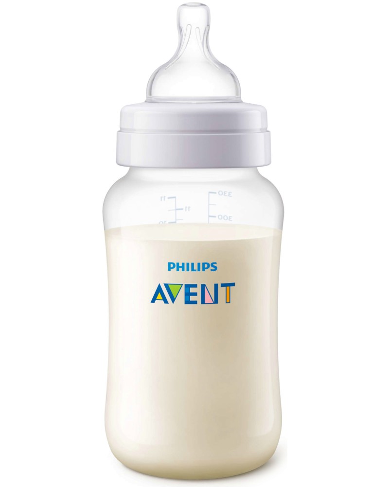 Бебешко шише Philips Avent Anti-Colic - 330 ml, за 3+ месеца - шише
