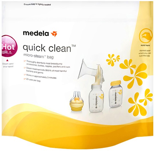 Торбички за стерилизация в микровълнова фурна Medela Quick Clean Торбички за стерилизация в микровълнова фурна Medela Quick Clean - 5 броя - продукт