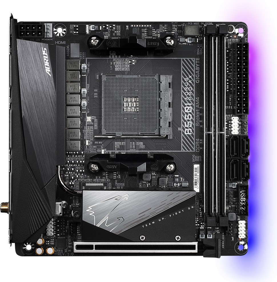 ����� ������ Gigabyte B550I Aorus PRO AX - AMD AM4, AMD B550, DDR5, Mini-ITX - 