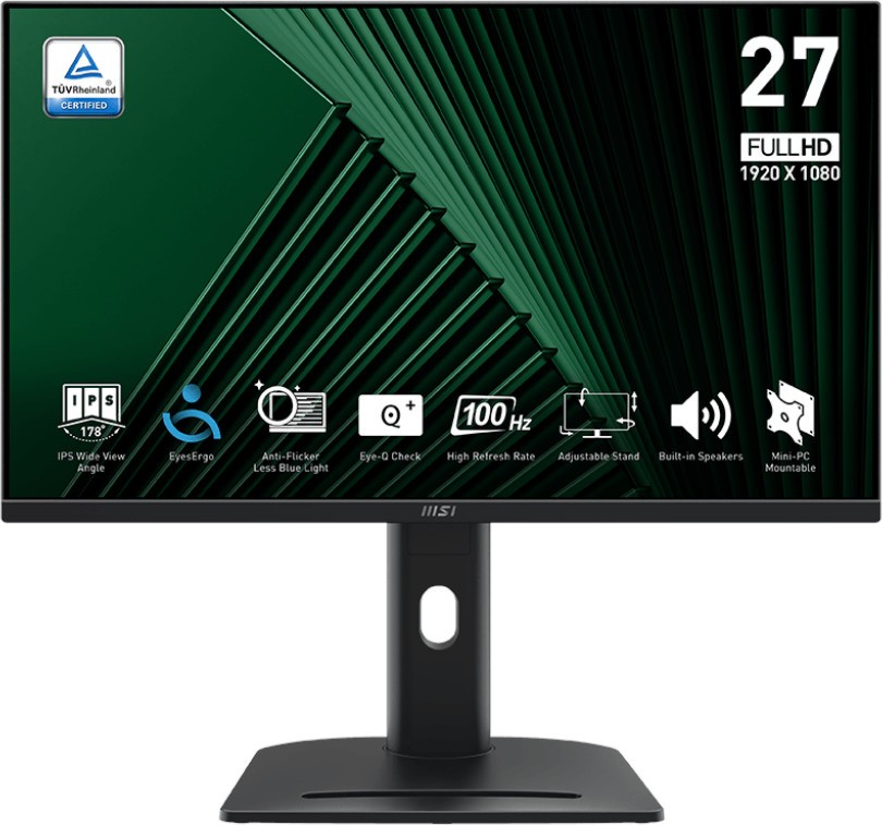  MSI Pro MP275PG - 27", IPS, 60 Hz, 16:9, 1920 x 1080, 1 ms, HDMI, DisplayPort, VGA - 