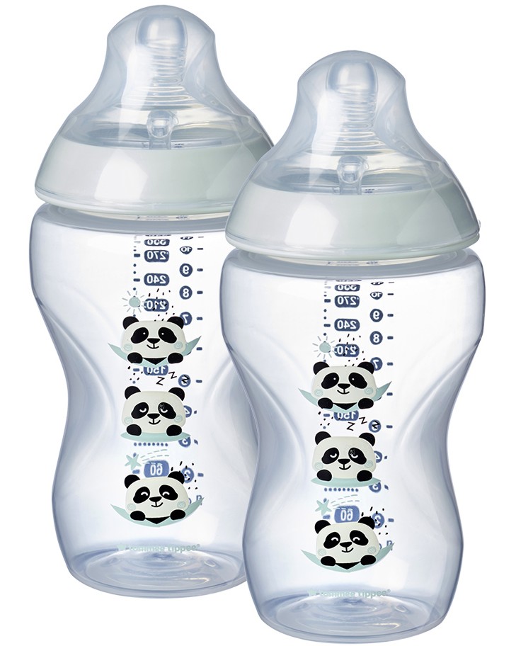Бебешки шишета Tommee Tippee - 2 броя x 340 ml, от серията Closer to Nature, 3+ м - шише