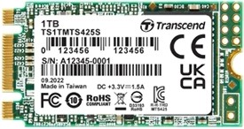 SSD памет Transcend 425S SATA III M.2 SSD памет Transcend 425S SATA III M.2 - 1 TB, четене 550 MB/s, запис 500 MB/s, 3D NAND -