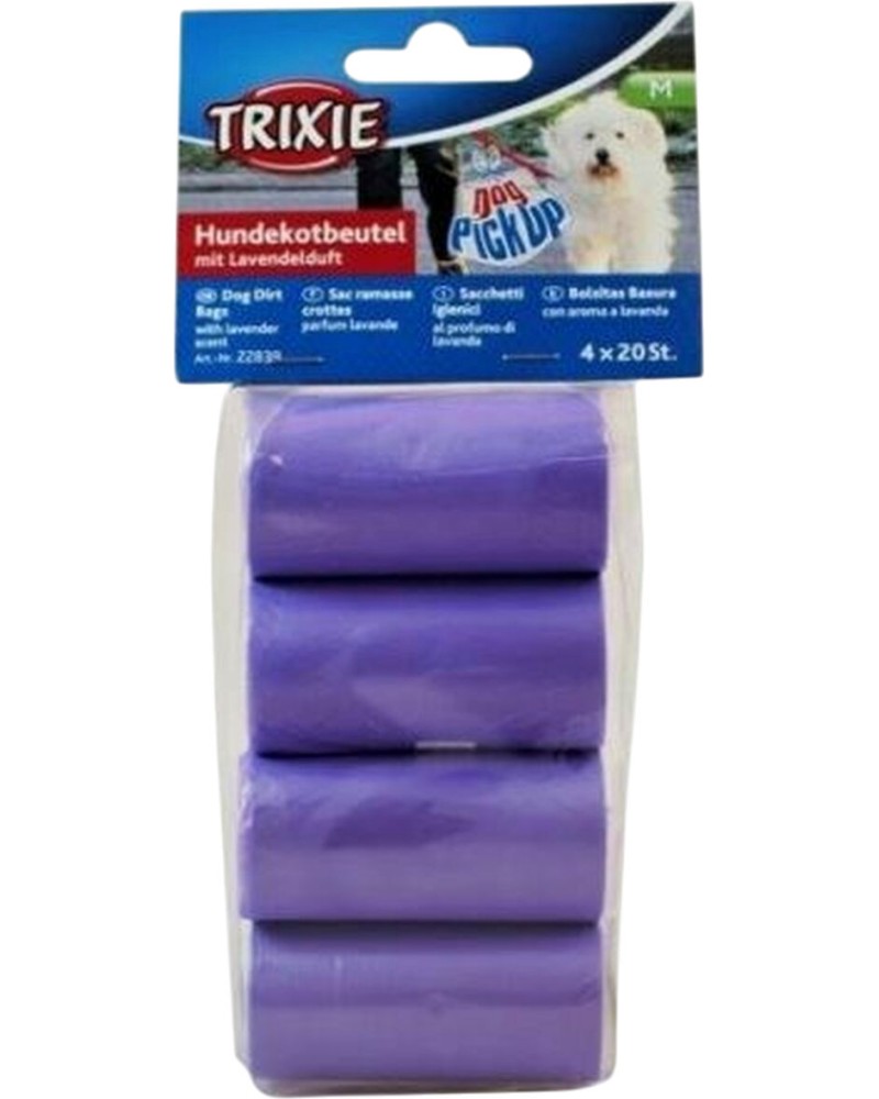 Хигиенни торбички Trixie Dog Poop Bags Хигиенни торбички Trixie Dog Poop Bags - 4 ролки x 20 броя, с аромат на лавандула - продукт
