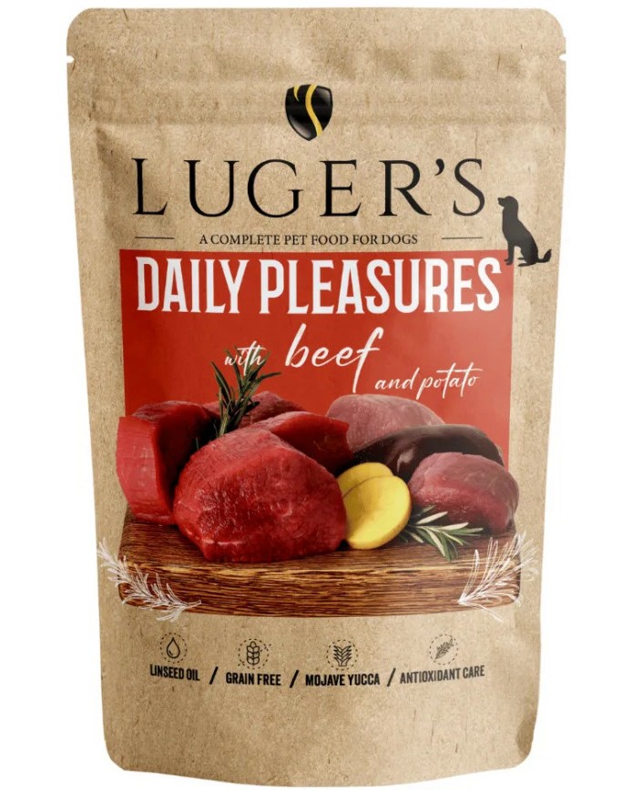 Паучове за кучета Luger's Dog Adult Паучове за кучета Luger's Dog Adult - 10 x 500 g, с говеждо и картофи, от серията Daily Pleasures - храна