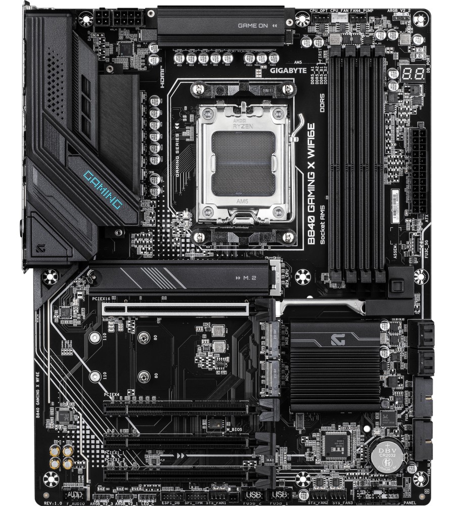 Дънна платка Gigabyte B840 Gaming X WIFI 6E Дънна платка Gigabyte B840 Gaming X WIFI 6E - AMD AM5, AMD B840, DDR5, ATX -