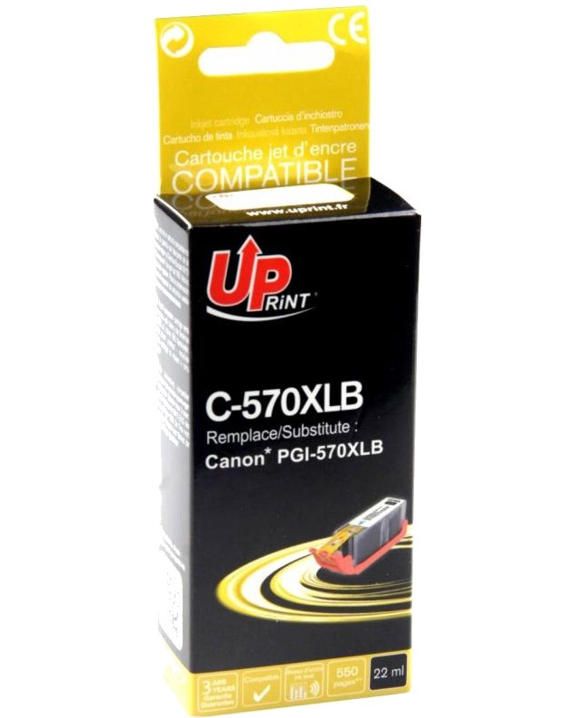 Касета с мастило за принтер UPrint C-570XL Black Касета с мастило за принтер UPrint C-570XL Black - 550 страници -