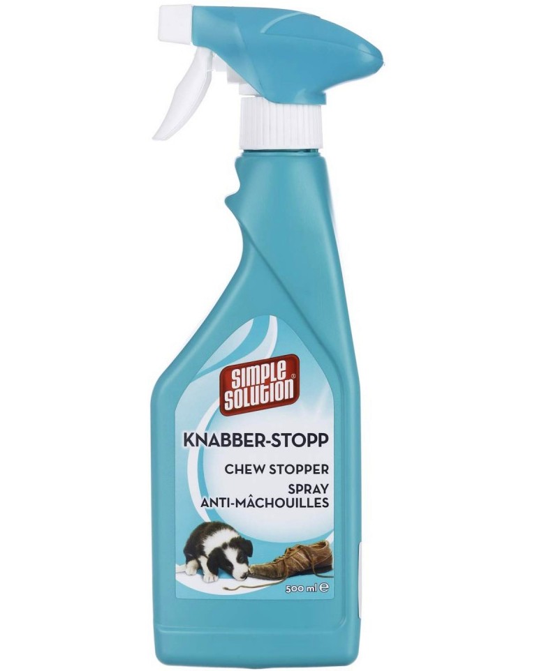 Отблъскващ спрей за кучета против дъвчене на мебели Simple Solution Stopper Chew Stopper Отблъскващ спрей за кучета против дъвчене на мебели Simple Solution Stopper Chew Stopper - 500 ml - продукт