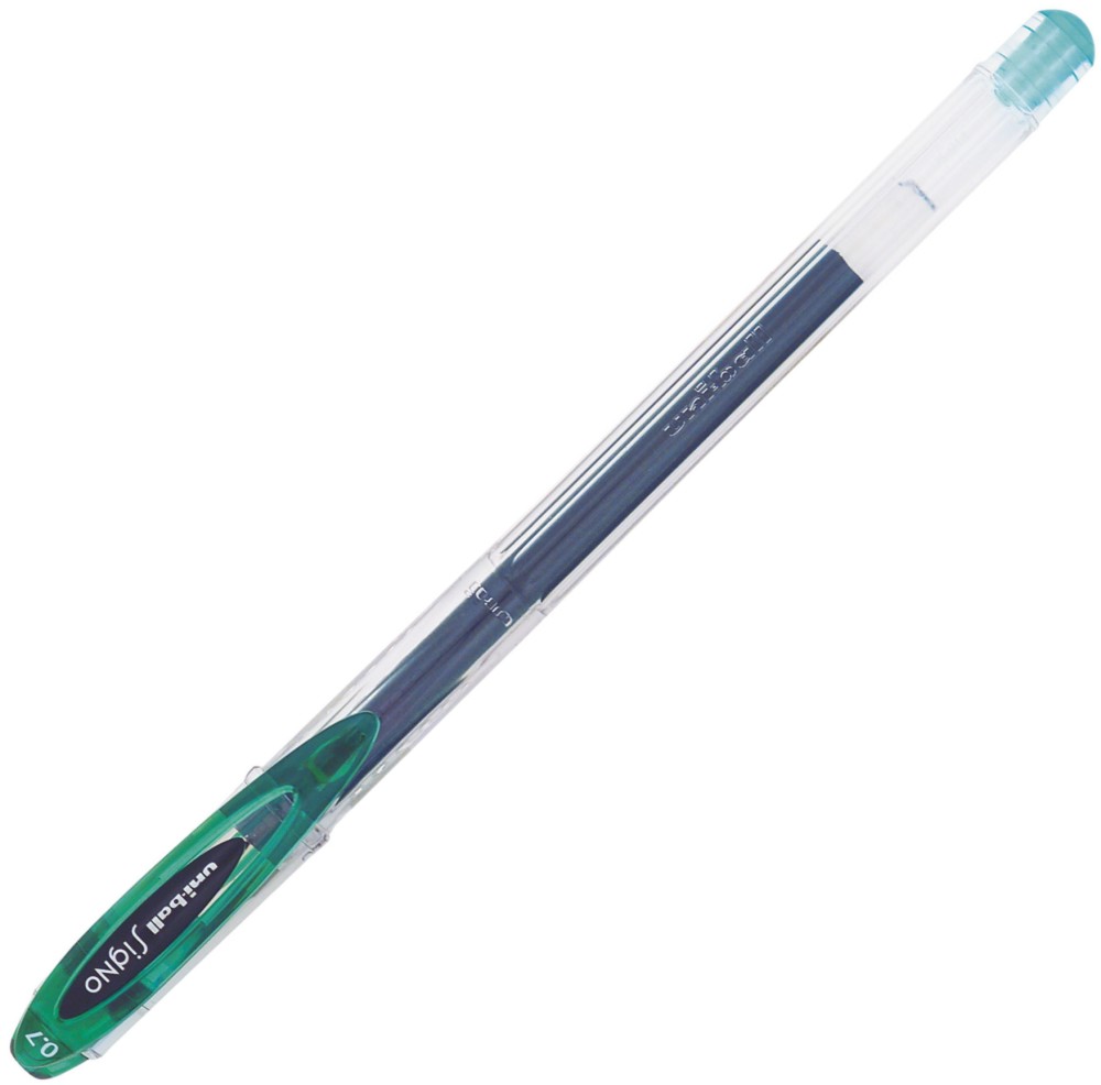 Зелена гел химикалка Uni-Ball 0.7 mm - От серията Signo - 
