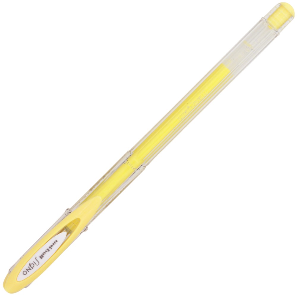 Жълта гел химикалка Uni-Ball Angelic Colour 0.7 mm - От серията Signo - 