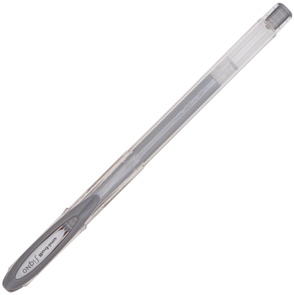 Сребриста гел химикалка Uni-Ball Noble Metal 0.8 mm Сребриста гел химикалка Uni-Ball Noble Metal 0.8 mm - От серията Signo -