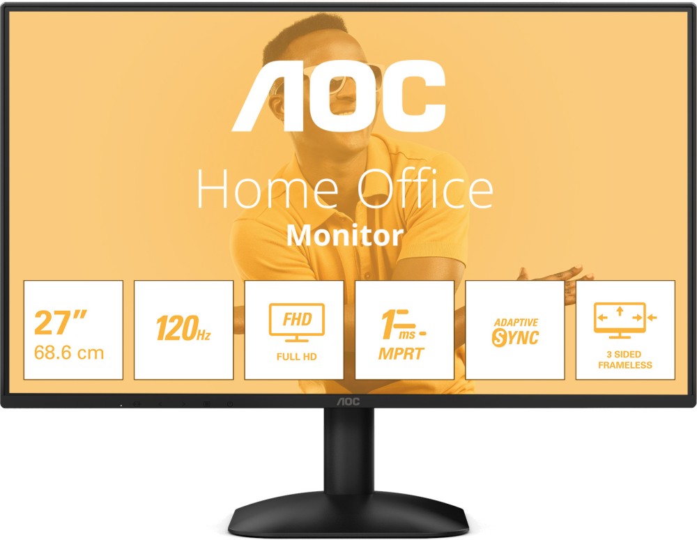 ������� AOC 27B31H - 27", IPS, 120 Hz, 16:9, 1920 x 1080, 1 ms, 2 x HDMI, DisplayPort, VGA - 