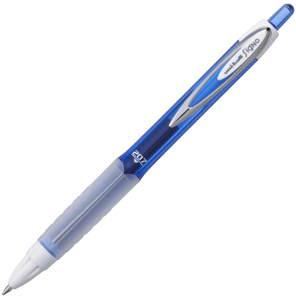 Синя гел химикалка Uni-Ball 207F 0.7 mm - От серията Signo - 