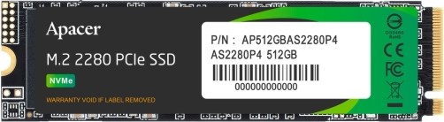 SSD памет Apacer AS2280P4 PCIe Gen 3.0 x4 NVMe 1.3 SSD памет Apacer AS2280P4 PCIe Gen 3.0 x4 NVMe 1.3 - 512 GB, четене 2100 MB/s, запис 1500 MB/s -