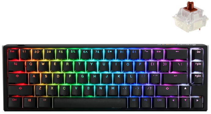    Ducky One 3 SF Classic - 65%,  USB  1.8 m, ANSI Layout, Hot-Swap, Cherry MX Brown RGB - 