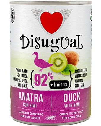Пастет за кучета Disugual Пастет за кучета Disugual - 400 и 6 x 400 g, с патешко и киви, от серията Fruit, в зряла възраст - храна