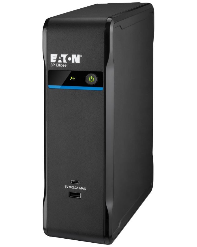 Непрекъсваемо токозахранващо устройство UPS Eaton 3P Ellipse 900 DIN Непрекъсваемо токозахранващо устройство UPS Eaton 3P Ellipse 900 DIN - 900 VA, 540 W, 12 V / 9 Ah, 4 x Schuko изхода, USB, Standby -
