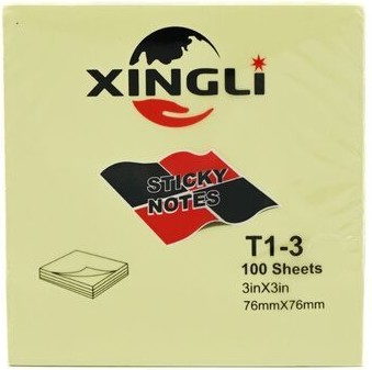 Жълти самозалепващи листчета XingLi T1-3 Жълти самозалепващи листчета XingLi T1-3 - 100 листчета с размери 7.6 x 7.6 cm -