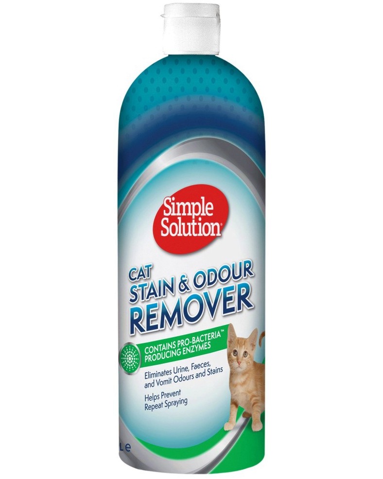 Препарат за петна и миризми от котки Simple Solution Stain & Odour Remover Препарат за петна и миризми от котки Simple Solution Stain & Odour Remover - 1 и 4 l - почистващ препарат
