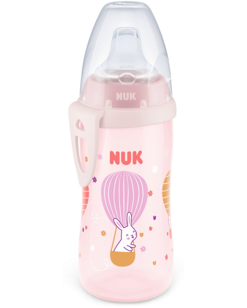 Неразливащо се преходно шише NUK - 300 ml, с мек накрайник, от серията First Choice, 12+ м - чаша