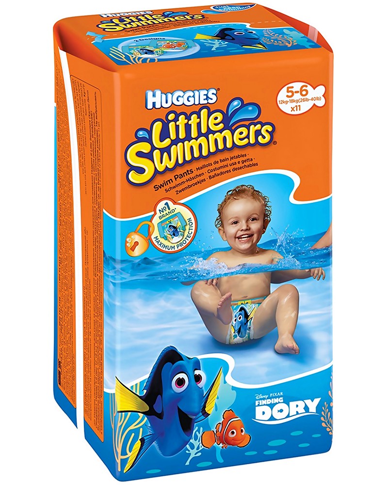 Пелени за плуване Huggies Little Swimmers 5/6 - 11 броя, за деца 12-18 kg - продукт