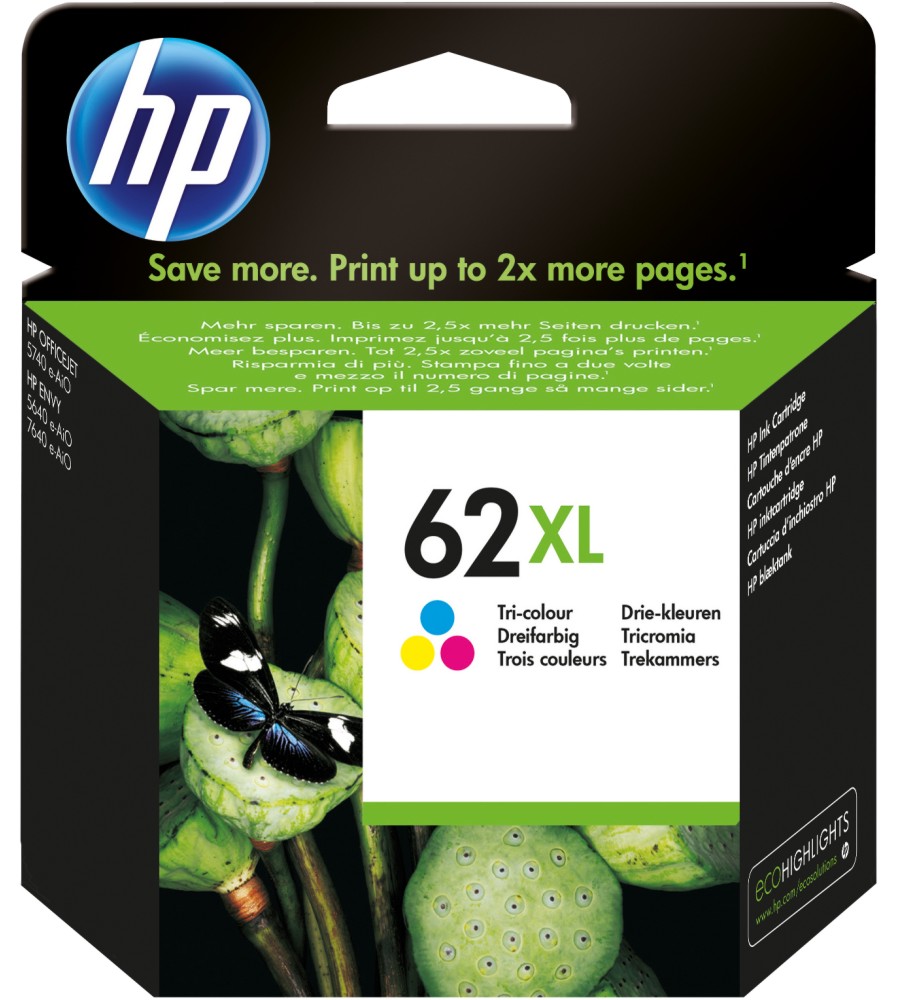 Касета с мастило за принтер HP 62 XL Color Касета с мастило за принтер HP 62 XL Color - 415 страници -