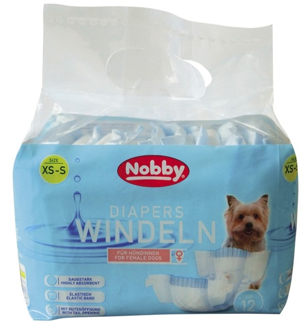 Пелени за женски кучета Nobby XS / S Пелени за женски кучета Nobby XS / S - 12 броя, от 20 до 28 cm - продукт