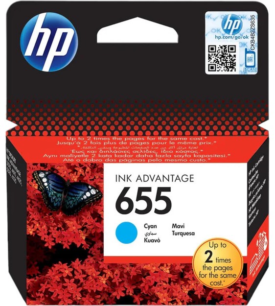      HP 655 Cyan - 600  - 