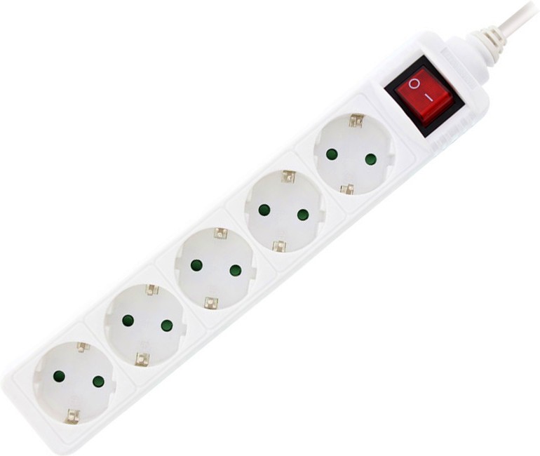 Разклонител с 5 гнезда Xmart GNB-05K Разклонител с 5 гнезда Xmart GNB-05K - С дължина на кабела 1.5 - 5 m и ключ -