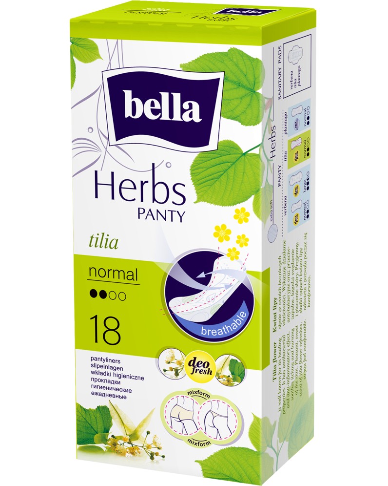 Bella Herbs Panty Tilia Normal Deo Fresh - 18     -  