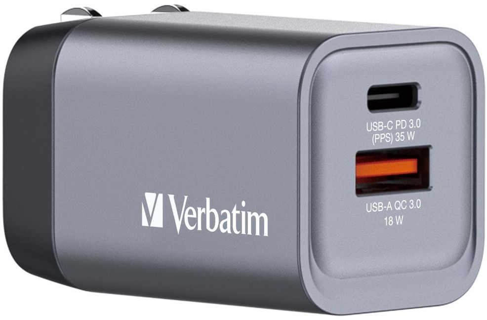Зарядно устройствo Verbatim GNC-35 GaN Зарядно устройствo Verbatim GNC-35 GaN - 35 W, USB-A female, USB-C female -