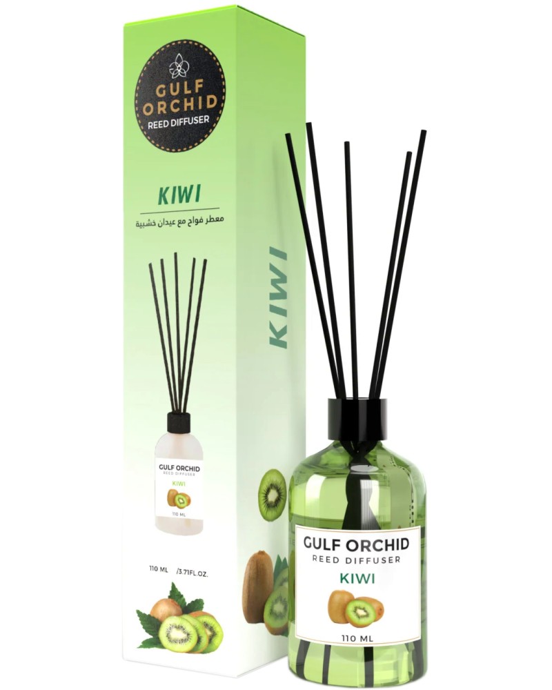 Арома дифузер с пръчици Gulf Orchid Kiwi Арома дифузер с пръчици Gulf Orchid Kiwi - С аромат на киви - продукт