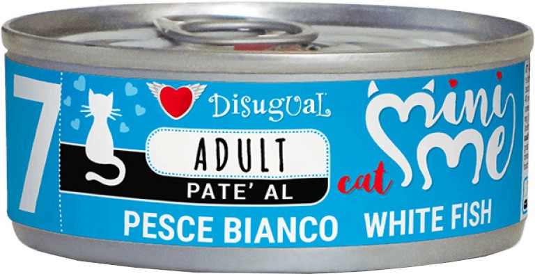Пастет за котки Disugual Adult Пастет за котки Disugual Adult - 85 и 12 x 85 g, с бяла риба, от серията Mini Me, в зряла възраст - храна