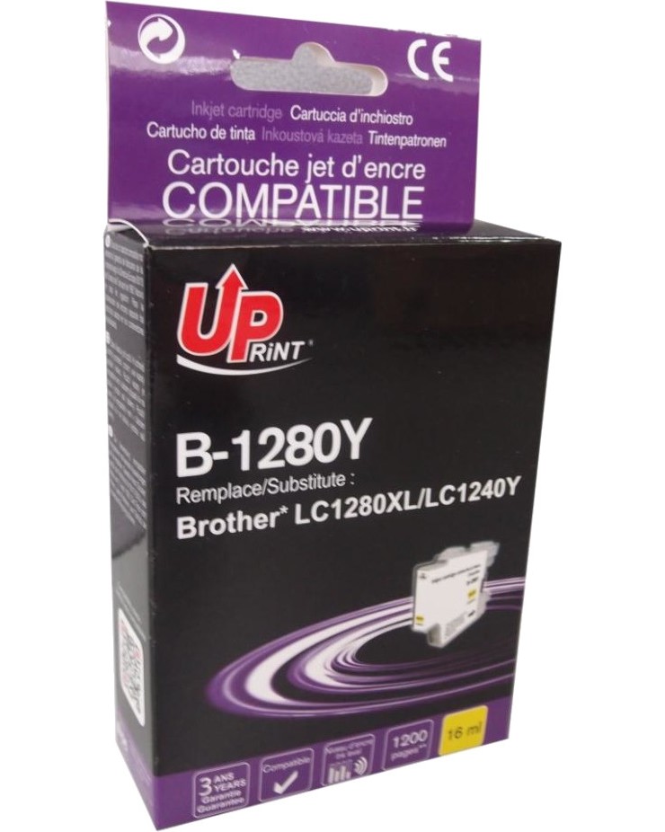 Касета с мастило за принтер UPrint B-1280Y Yellow Касета с мастило за принтер UPrint B-1280Y Yellow - 1200 страници -