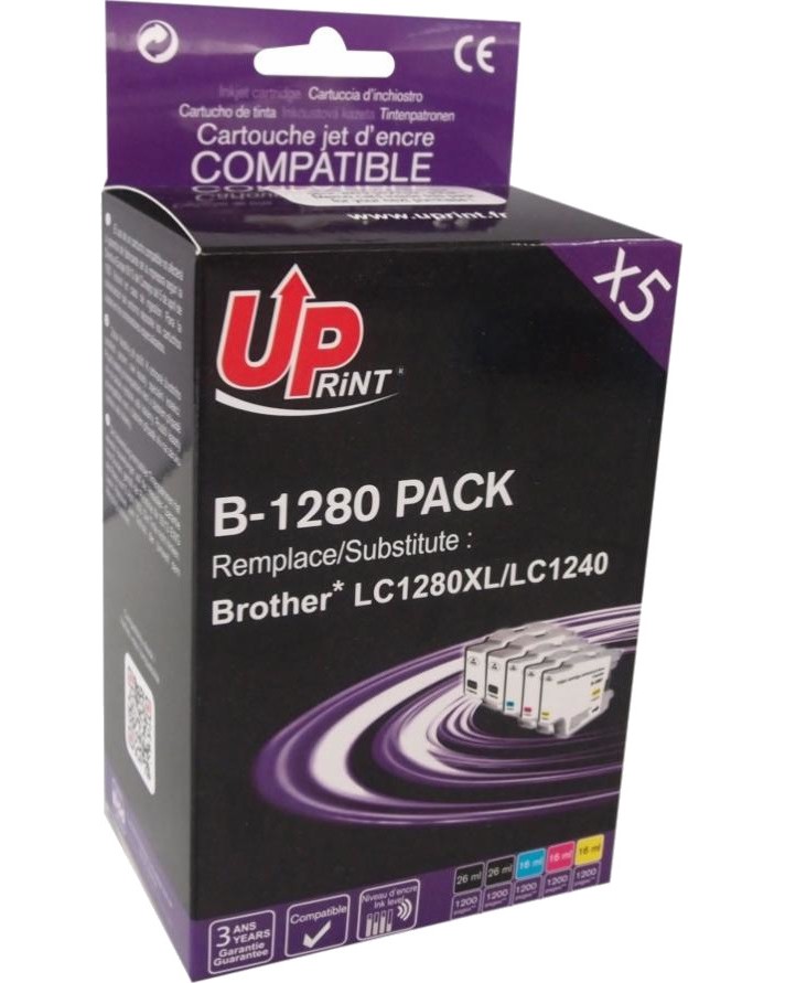 Касети с пигментно мастило UPrint B-1280 BK, C, M, Y Касети с пигментно мастило UPrint B-1280 BK, C, M, Y - 6000 страници -
