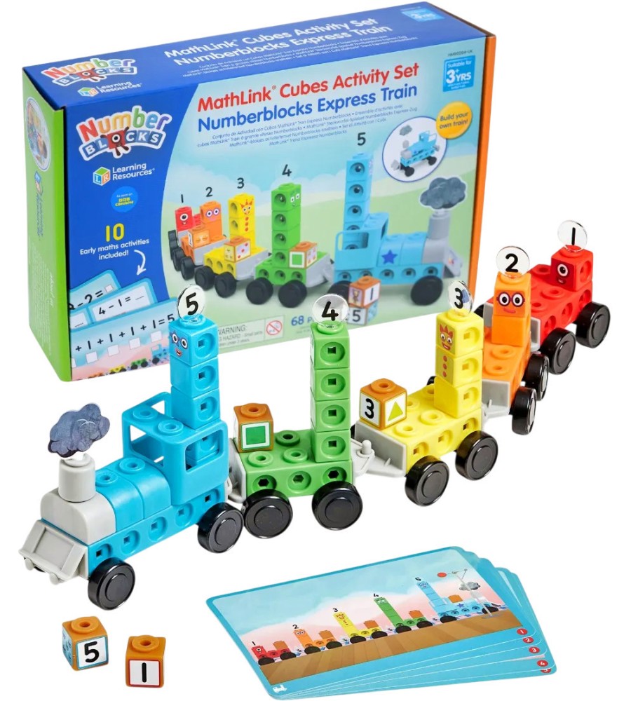 Комплект за броене Влакче Numberblocks MathLink Комплект за броене Влакче Numberblocks MathLink - 68 части - образователен комплект