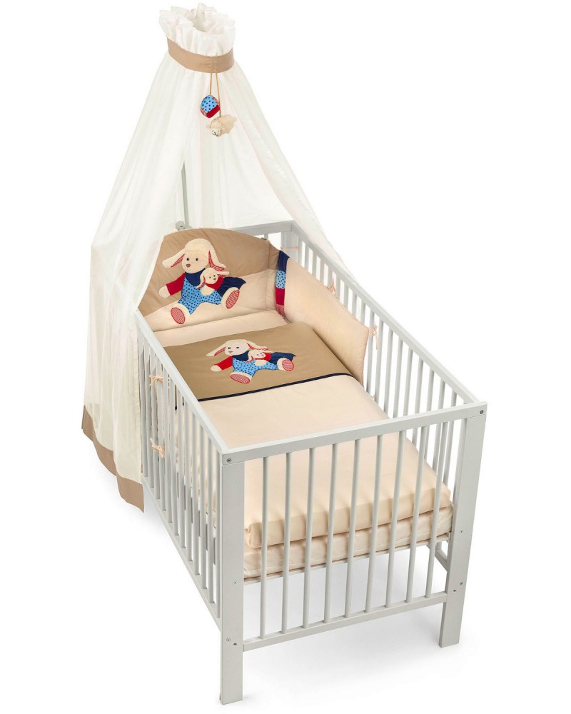Бебешки спален комплект 4 части с обиколник Агънце - Sterntaler - За легла 60 x 120 и 70 x 140 cm - продукт