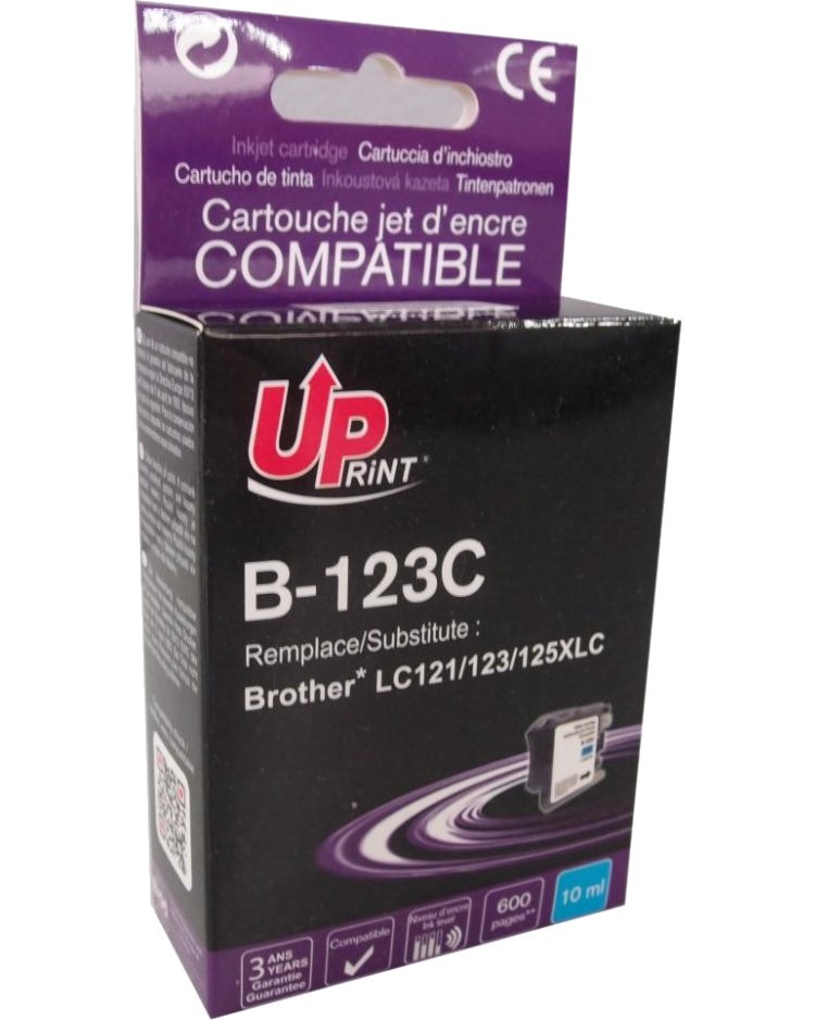 Касета с мастило за принтер UPrint B-123C Cyan Касета с мастило за принтер UPrint B-123C Cyan - 600 страници -